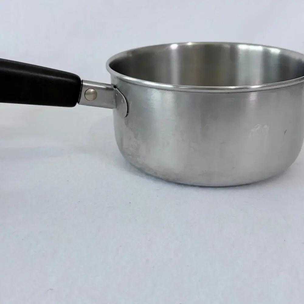 Revere Ware Set of Two Pots with Lids 1 & 2 Quart Stainless Steel Saucepans USA